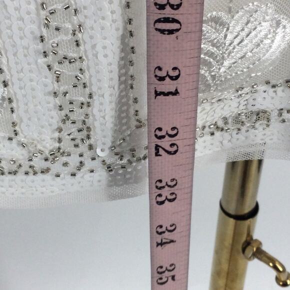 LULU'S SZ M Spread Your Shine White Sequin Embroidered Bodycon Dress NEW B151 - Picture 5 of 9